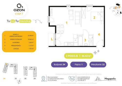 Plan Megapolis mieszkanie w inwestycji ul. Banacha Osiedle OZON Etap 7