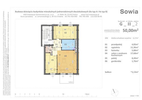 Plan HSD Inwestycje Siemienowicza Sp. z o.o. mieszkanie w inwestycji ul. Sowia Sowia