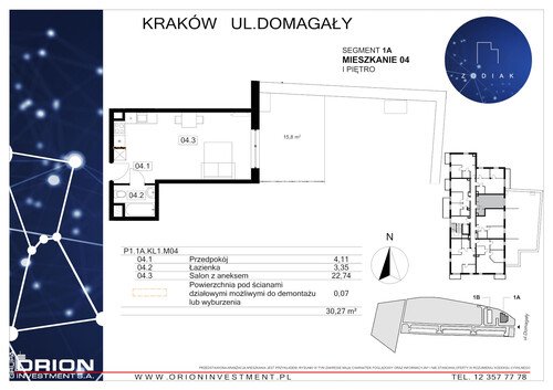 Plan Grupa Orion Investment S.A. mieszkanie w inwestycji ul. Domagały Osiedle Zodiak - bud. 39
