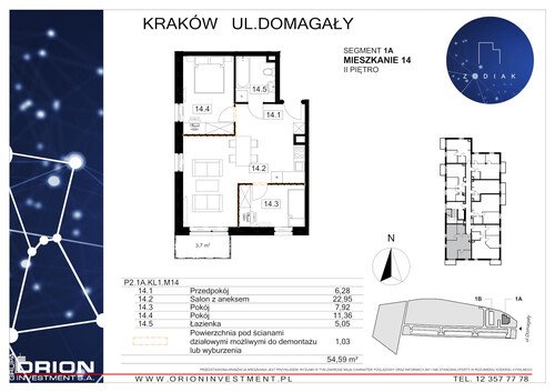 Plan Grupa Orion Investment S.A. mieszkanie w inwestycji ul. Domagały Osiedle Zodiak - bud. 39