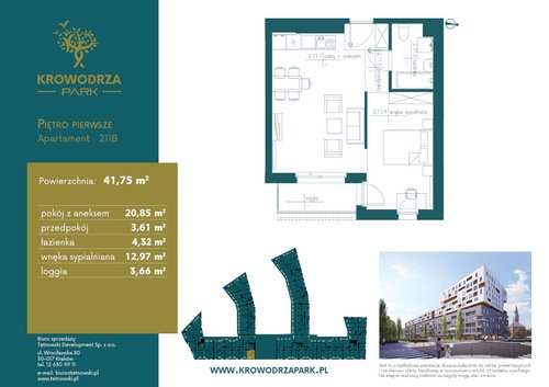 Plan Tętnowski Development mieszkanie w inwestycji ul. Lea / al. Kijowska Krowodrza Park - bud. B