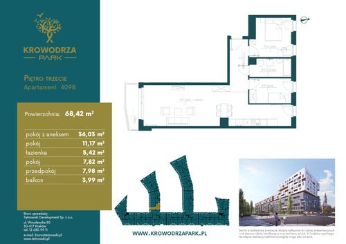 Plan Tętnowski Development mieszkanie w inwestycji ul. Lea / al. Kijowska Krowodrza Park - bud. B