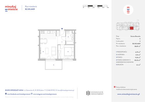 Plan Henniger Investment S.A. mieszkanie w inwestycji ul. Banacha Mieszkaj w Mieście - Zacisze Banacha