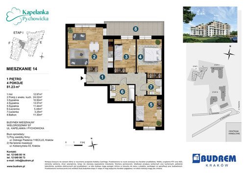 Plan BUDREM mieszkanie w inwestycji ul. Pychowicka Kapelanka-Pychowicka