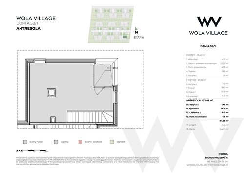 Plan Wola Village Urba CK Sp. z o.o. Sp. k. mieszkanie w inwestycji ul. Podłużna Wola Village - etap IA i IB 