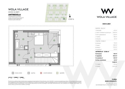 Plan Wola Village Urba CK Sp. z o.o. Sp. k. mieszkanie w inwestycji ul. Podłużna Wola Village - etap IA i IB 