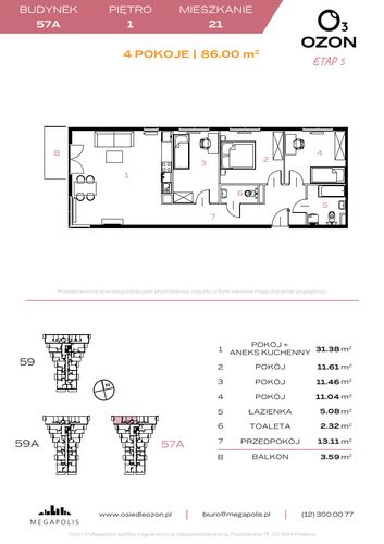 Plan Megapolis mieszkanie w inwestycji ul. Banacha Osiedle OZON Etap 5