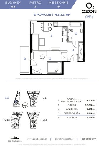 Plan Megapolis mieszkanie w inwestycji ul. Banacha Osiedle OZON Etap 6