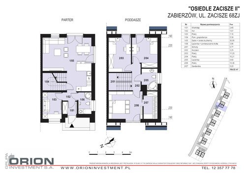 Plan Grupa Orion Investment S.A. dom w inwestycji Zabierzów, ul. Zacisze Zacisze Zabierzów II