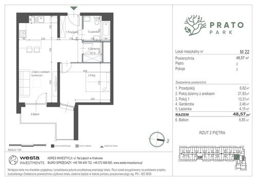 Plan Apartamenty Nowohucka Sp. z o.o. mieszkanie w inwestycji ul. Na Łąkach Prato Park