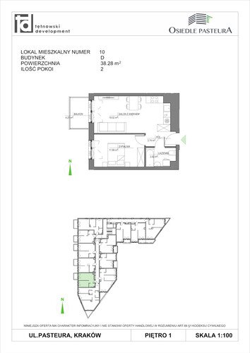 Plan Tętnowski Development mieszkanie w inwestycji ul. Pasteura Osiedle Pasteura - IV etap