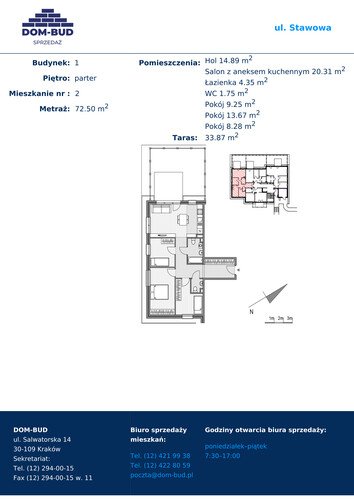 Plan Dom-Bud M. Szaflarski Spółka Jawna mieszkanie w inwestycji ul. Stawowa 242 Stawowa - bud. 1/1