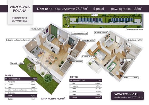 Plan Techniq dom w inwestycji ul. Wrzosowa Wrzosowa Polana