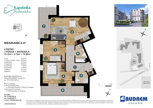 Plan BUDREM mieszkanie w inwestycji ul. Pychowicka 3 Kapelanka-Pychowicka - budynek A