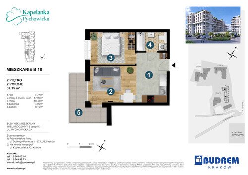 Plan BUDREM mieszkanie w inwestycji ul. Pychowicka 3A Kapelanka-Pychowicka - budynek B