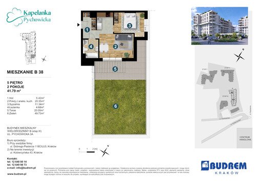 Plan BUDREM mieszkanie w inwestycji ul. Pychowicka 3A Kapelanka-Pychowicka - budynek B