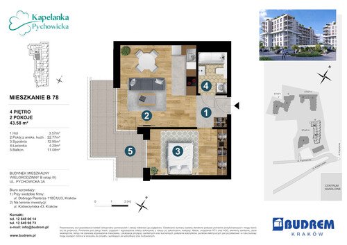 Plan BUDREM mieszkanie w inwestycji ul. Pychowicka 3A Kapelanka-Pychowicka - budynek B