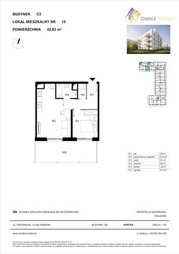 Plan KG Group Sp. z o.o. mieszkanie w inwestycji  Osiedle Mozaika - bud. C3