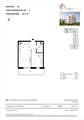 Plan KG Group Sp. z o.o. mieszkanie w inwestycji  Osiedle Mozaika - bud. C3