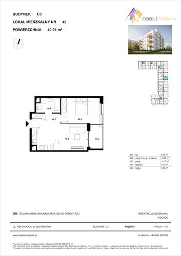 Plan KG Group Sp. z o.o. mieszkanie w inwestycji  Osiedle Mozaika - bud. C3