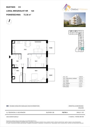 Plan KG Group Sp. z o.o. mieszkanie w inwestycji  Osiedle Mozaika - bud. C3