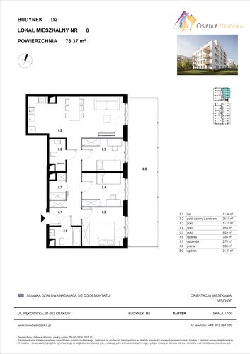 Plan KG Group Sp. z o.o. mieszkanie w inwestycji  Osiedle Mozaika - bud. D2