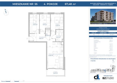 Plan Dasta Invest Sp. z o.o. mieszkanie w inwestycji ul. Dąbska Dąbska Pools