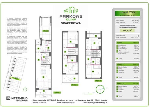 Plan Inter-Bud Developer Sp. z o.o. dom w inwestycji ul. Spacerowa Parkowe Kliny