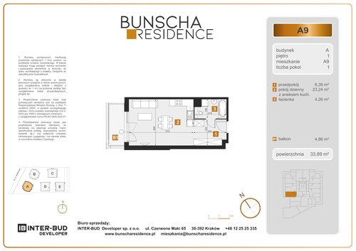 Plan Inter-Bud Developer Sp. z o.o. mieszkanie w inwestycji ul. Bunscha Bunscha Residence (wkrótce w sprzedaży) 