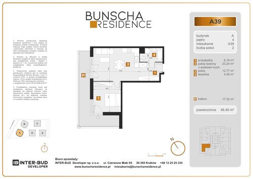 Plan Inter-Bud Developer Sp. z o.o. mieszkanie w inwestycji ul. Bunscha Bunscha Residence (wkrótce w sprzedaży) 