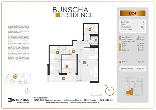 Plan Inter-Bud Developer Sp. z o.o. mieszkanie w inwestycji ul. Bunscha Bunscha Residence (wkrótce w sprzedaży) 