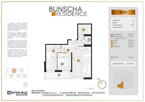 Plan Inter-Bud Developer Sp. z o.o. mieszkanie w inwestycji ul. Bunscha Bunscha Residence (wkrótce w sprzedaży) 