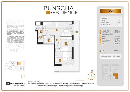 Plan Inter-Bud Developer Sp. z o.o. mieszkanie w inwestycji ul. Bunscha Bunscha Residence (wkrótce w sprzedaży) 