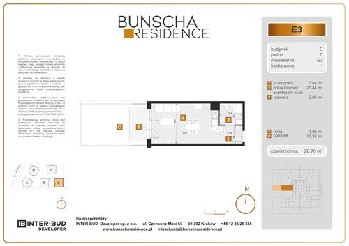 Plan Inter-Bud Developer Sp. z o.o. mieszkanie w inwestycji ul. Bunscha Bunscha Residence (wkrótce w sprzedaży) 