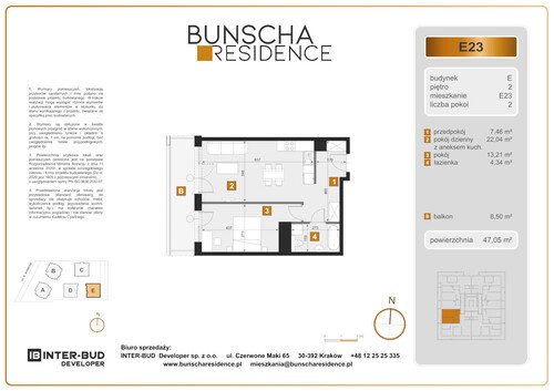 Plan Inter-Bud Developer Sp. z o.o. mieszkanie w inwestycji ul. Bunscha Bunscha Residence (wkrótce w sprzedaży) 