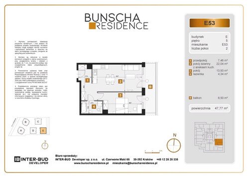 Plan Inter-Bud Developer Sp. z o.o. mieszkanie w inwestycji ul. Bunscha Bunscha Residence (wkrótce w sprzedaży) 