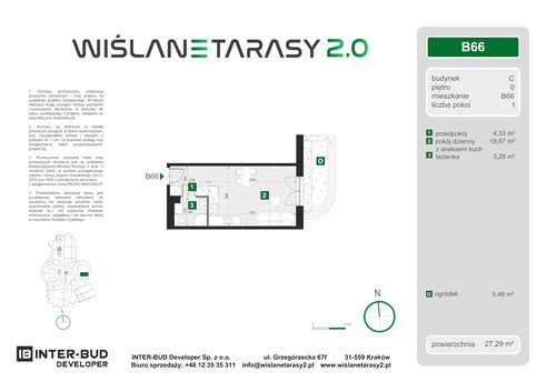 Plan Inter-Bud Developer Sp. z o.o. apartament w inwestycji ul. Grzegórzecka Wiślane Tarasy 2.0 - bud. C (wkrótce w sprzedaży)