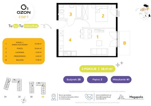 Plan Megapolis mieszkanie w inwestycji ul. Banacha Osiedle OZON Etap 7