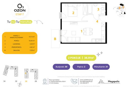 Plan Megapolis mieszkanie w inwestycji ul. Banacha Osiedle OZON Etap 7