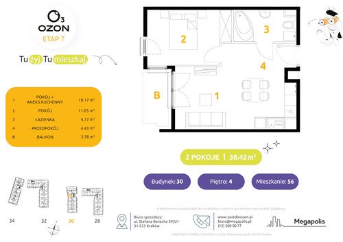 Plan Megapolis mieszkanie w inwestycji ul. Banacha Osiedle OZON Etap 7