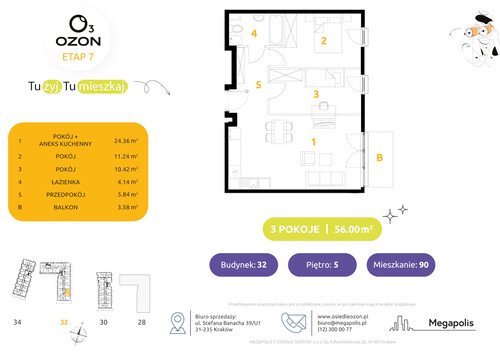 Plan Megapolis mieszkanie w inwestycji ul. Banacha Osiedle OZON Etap 7