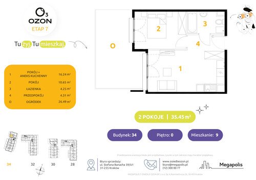 Plan Megapolis mieszkanie w inwestycji ul. Banacha Osiedle OZON Etap 7