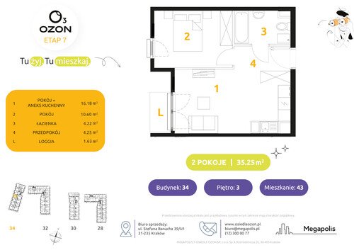 Plan Megapolis mieszkanie w inwestycji ul. Banacha Osiedle OZON Etap 7