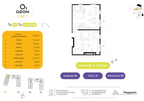 Plan Megapolis mieszkanie w inwestycji ul. Banacha Osiedle OZON Etap 7