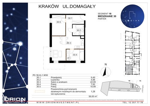 Plan Grupa Orion Investment S.A. mieszkanie w inwestycji ul. Domagały Osiedle Zodiak - bud. 39