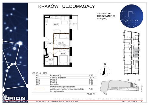 Plan Grupa Orion Investment S.A. mieszkanie w inwestycji ul. Domagały Osiedle Zodiak - bud. 39