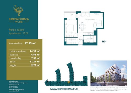 Plan Tętnowski Development mieszkanie w inwestycji ul. Lea / al. Kijowska Krowodrza Park - bud. A