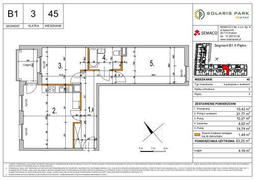 Plan Semaco II Sp. z o.o. Sp. k. mieszkanie w inwestycji ul. Lema Solaris Park - Etap II, bud. B1