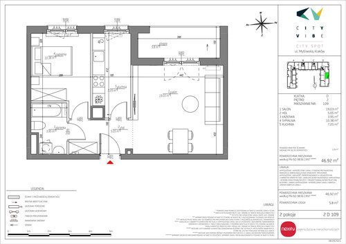 Plan Nexity Polska Sp. z o.o. mieszkanie w inwestycji ul. Myśliwska City Vibe - II etap City Spot