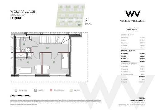 Plan Wola Village Urba CK Sp. z o.o. Sp. k. mieszkanie w inwestycji ul. Podłużna Wola Village - etap IA i IB 